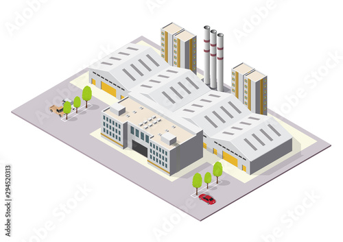 isometric Industrial or factory buildings
