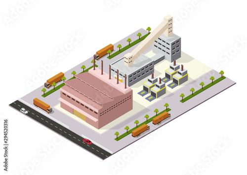 isometric Industrial or factory buildings