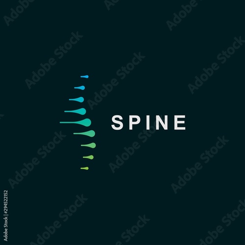 Spine logo design template.icon for science technology photo