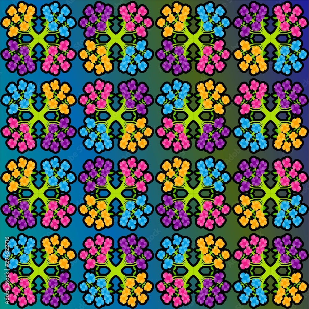 The Amazing of Colorful Flowers Character, Pattern Wallpaper The Amazing of Colorful Flowers Character, Pattern Wallpaper