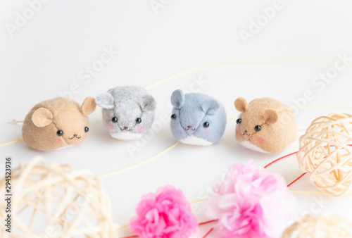 ハンドメイド　フェルト   年賀　かわいい鼠(34-1) © Playroom