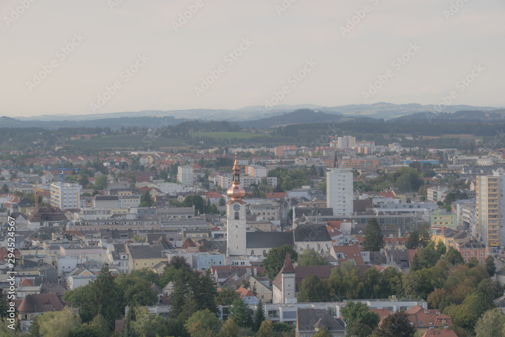 Fototapeta premium Landscape shot of Wels in Upper Austria