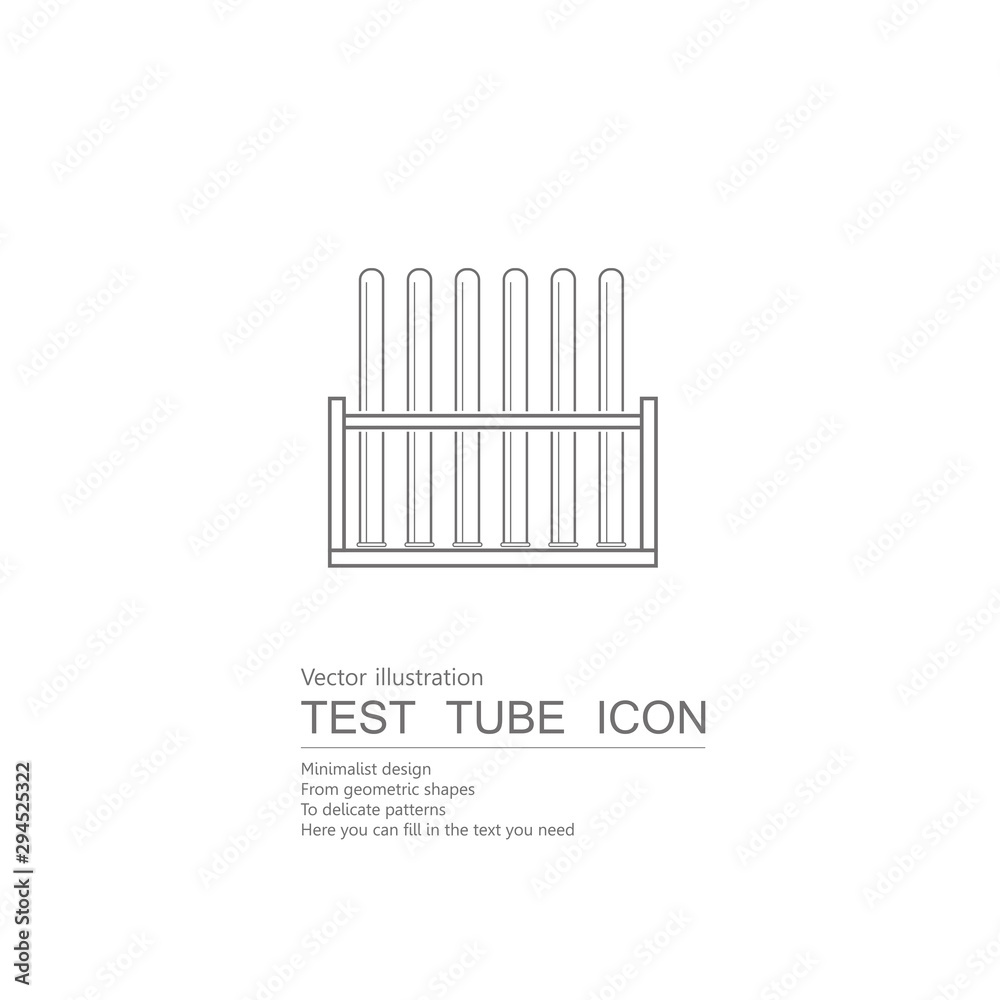 Vector drawn test tubes. Isolated on white background.