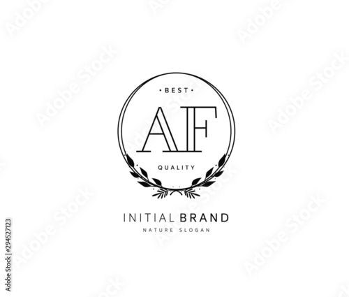 A F AF Beauty vector initial logo, handwriting logo of initial signature, wedding, fashion, jewerly, boutique, floral and botanical with creative template for any company or business.