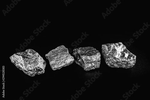 aluminium nuggets on a black background