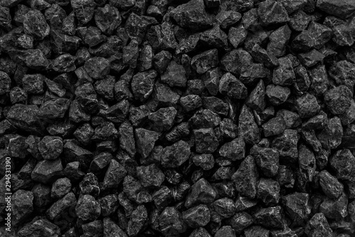 Natural black coals for background. Industrial coals. Volcanic rock energy on earth.