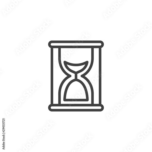 Sandglass clock line icon. linear style sign for mobile concept and web design. Hourglass timer outline vector icon. Symbol, logo illustration. Vector graphics