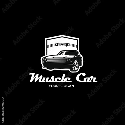 muscle car vintage silhouettelogo photo