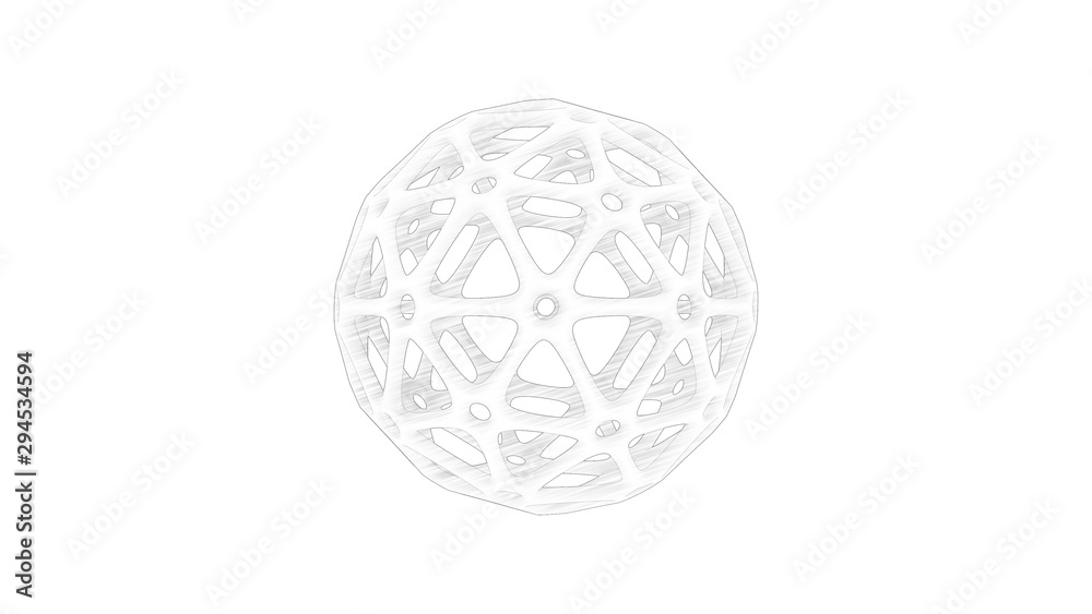 3d rendering of a complex shaped sphere ball isolated in white background 3d rendering of a complex shaped sphere ball isolated in white background