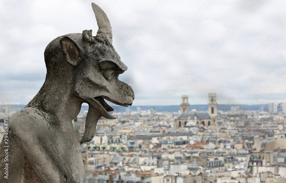 monster in the Basilica of Notre Dame de Paris in France