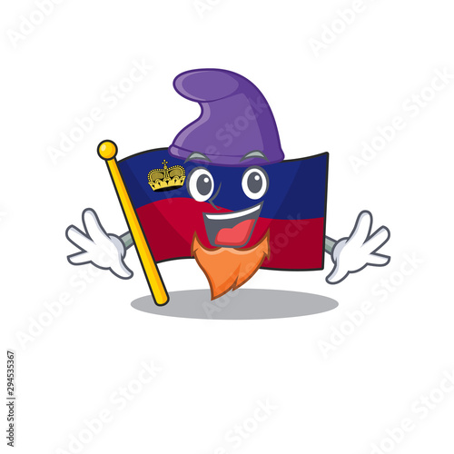 Elf flag liechtenstein mascot with isolated character