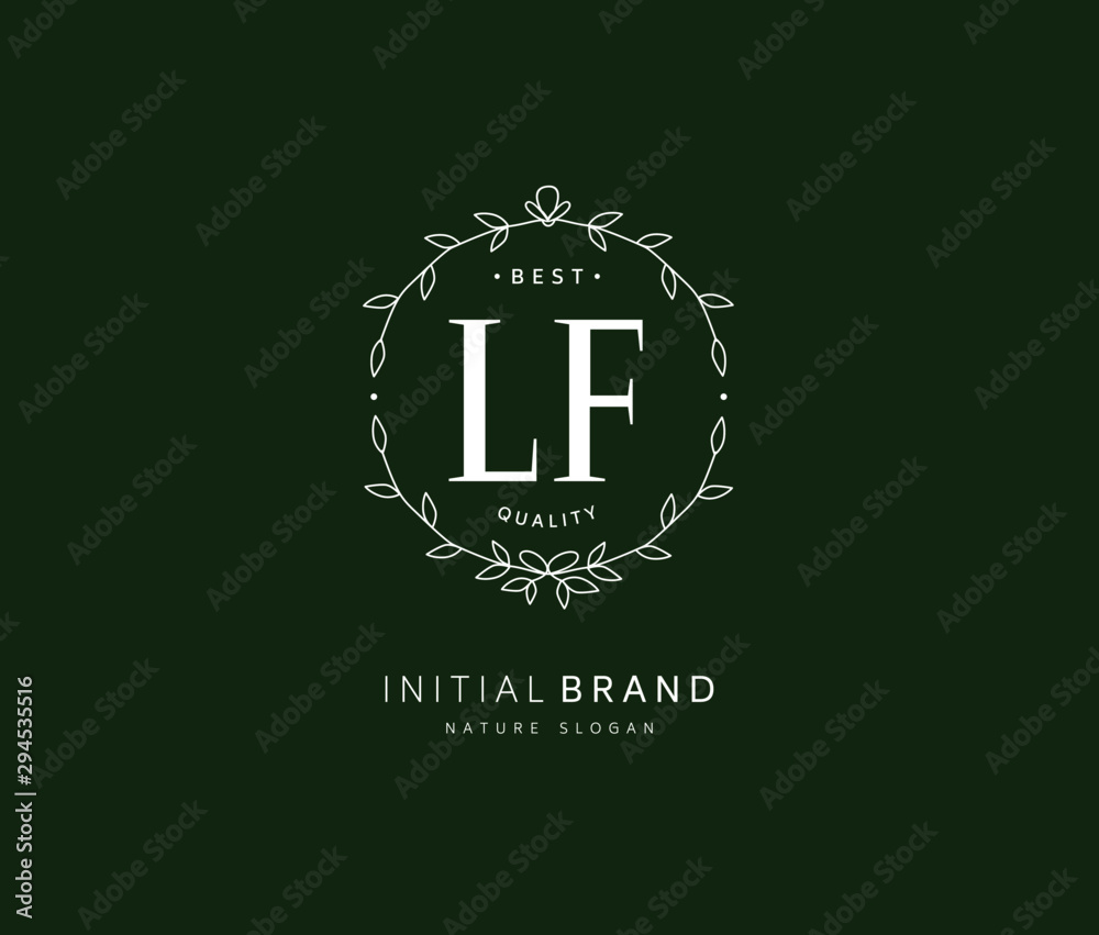 L F LF Beauty vector initial logo, handwriting logo of initial signature, wedding, fashion, jewerly, boutique, floral and botanical with creative template for any company or business.