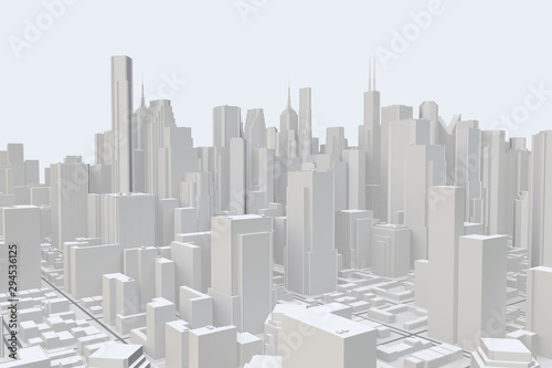 3D image render  Aerial view of cityscape background. 3d rendering.