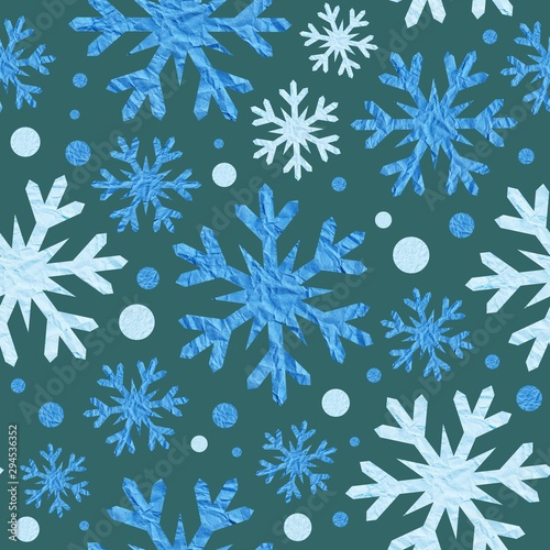 Blue snowflakes on a blue background