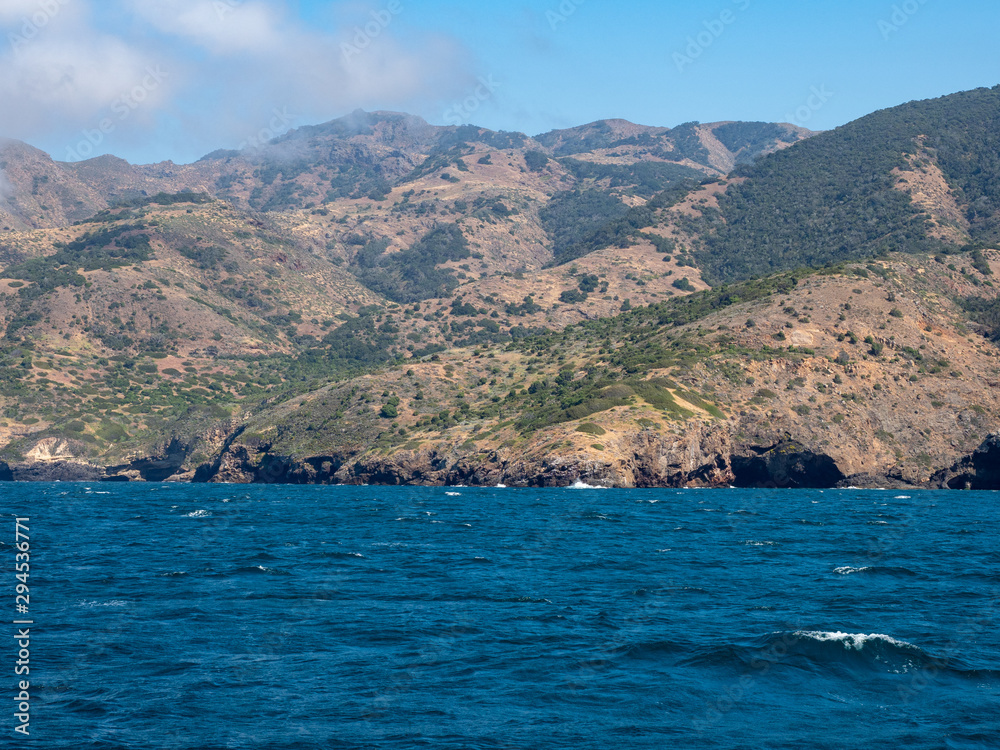 Santa Cruz Island, as seen from the ocean, Channel Islands National Park, Ventura, California, USA