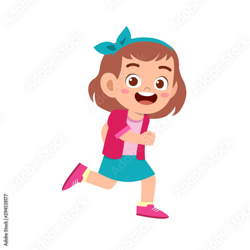 cute kid teen girl show facial expression