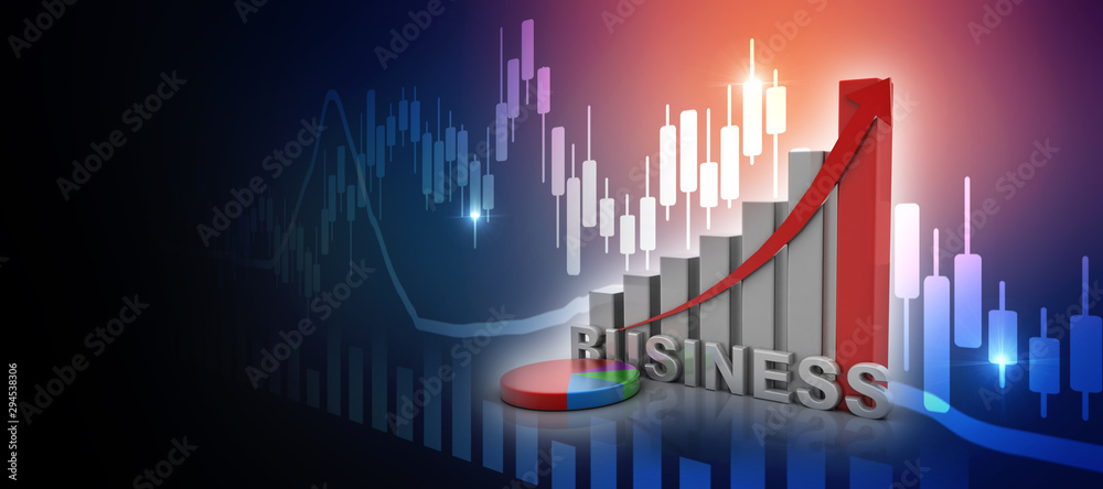 3d rendering Stock market online business concept. business Graph 3d rendering Stock market online business concept. business Graph