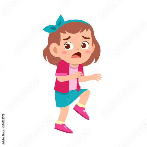 cute kid teen girl show facial expression