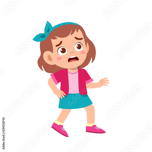 cute kid teen girl show facial expression
