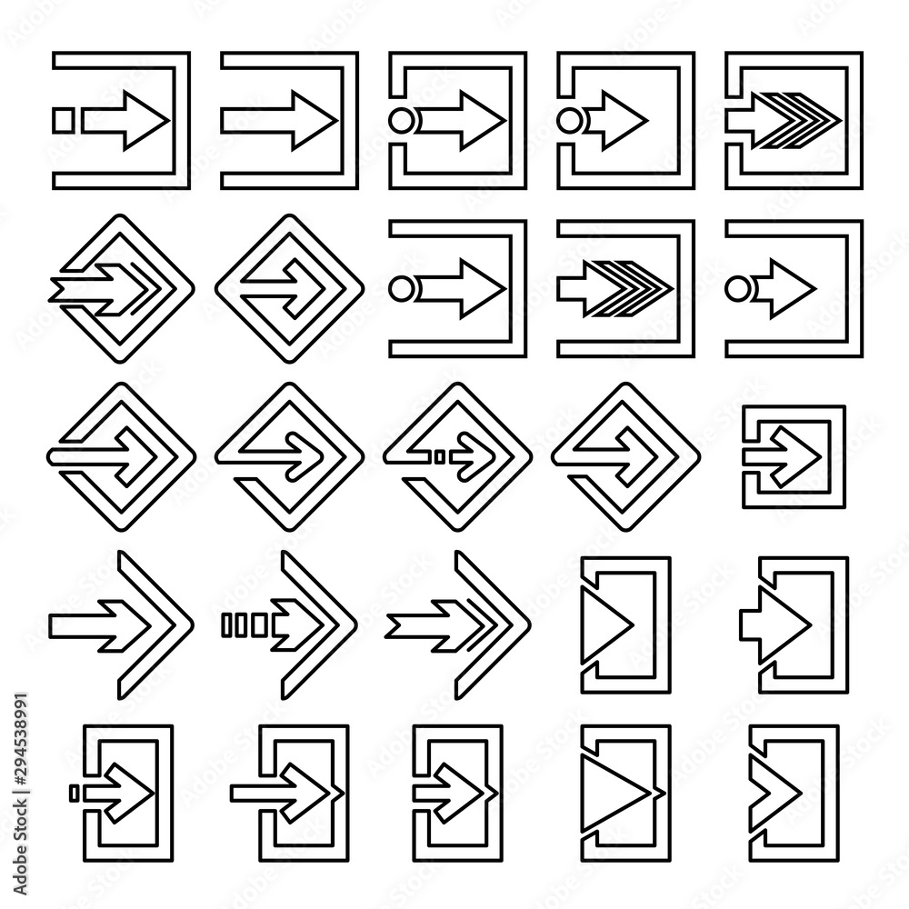 login and sign in icons set, line design login and sign in icons set, line design