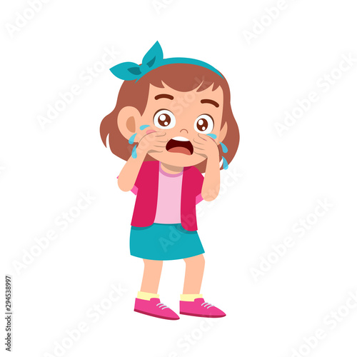 cute kid teen girl show facial expression