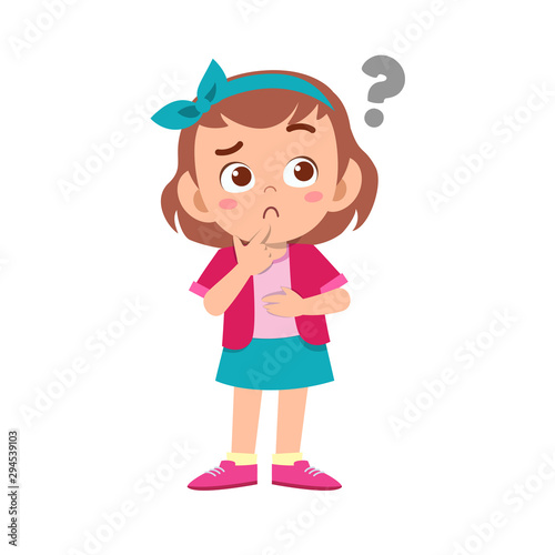 cute kid teen girl show facial expression