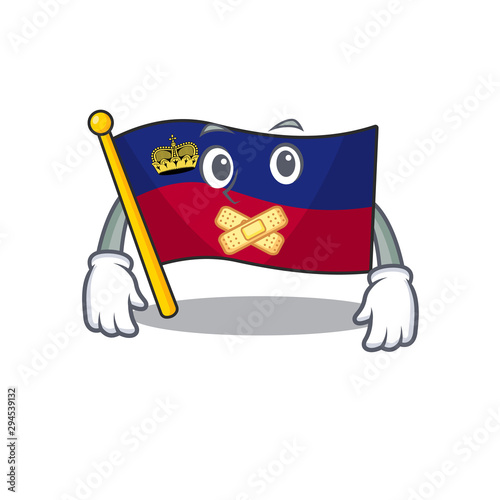 Silent flag liechtenstein in the cartoon shape