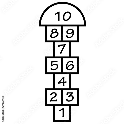 hopscotch icon on white background. flat style. hopscotch game symbol. hopscotch sign.