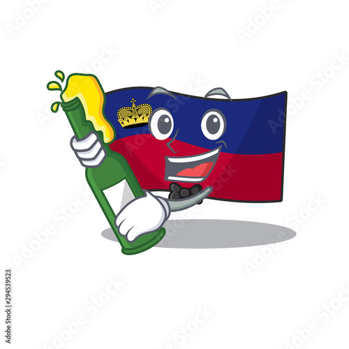 With beer flag liechtenstein in the cartoon shape