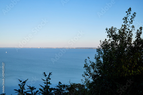 Beautiful view of the Lake Balaton from Tihany on a sunny day photo