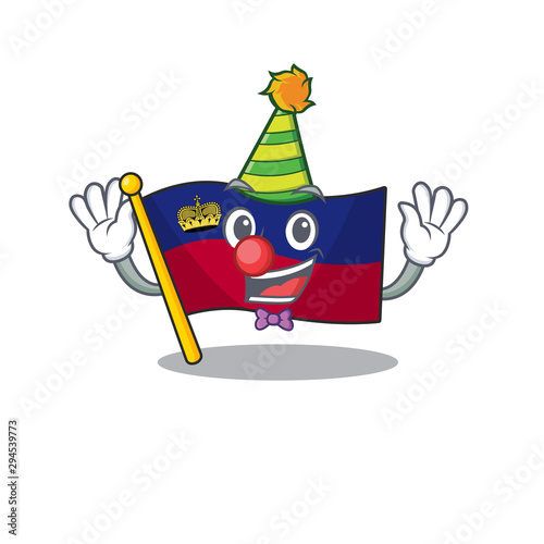 Clown flag liechtenstein in the cartoon shape