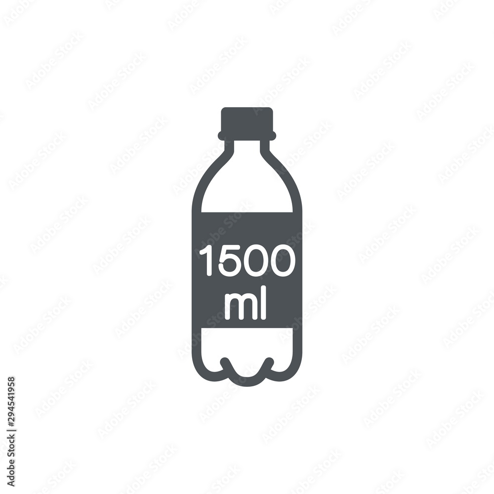 Liter l sign (mark) estimated volumes 1500 milliliters (ml) Vect Liter l sign (mark) estimated volumes 1500 milliliters (ml) Vect