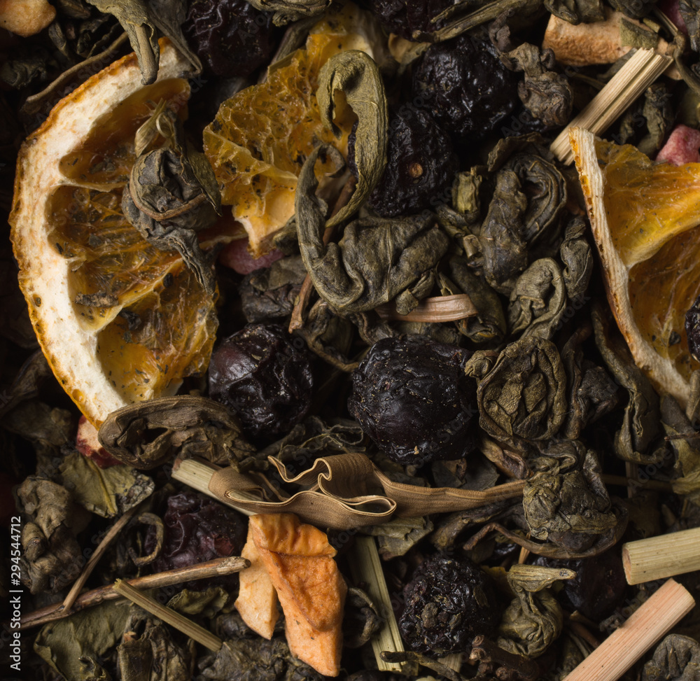 green tea with dried oranges green tea with dried oranges