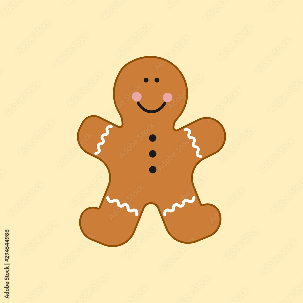 Obraz premium Holiday gingerbread man cookie. Happy new year decoration. Merry christmas holiday. New year and xmas celebration