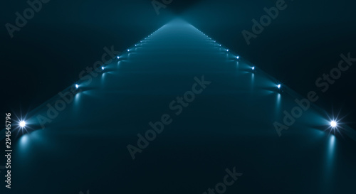 Fototapeta Naklejka Na Ścianę i Meble -  Futuristic pathway background with light illumination
