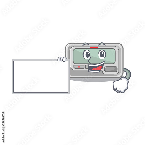With board pager with in the mascot shape
