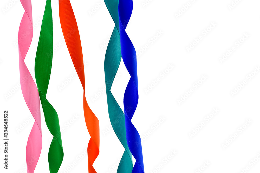 Curly ribbon on white background, decorative elements Curly ribbon on white background, decorative elements