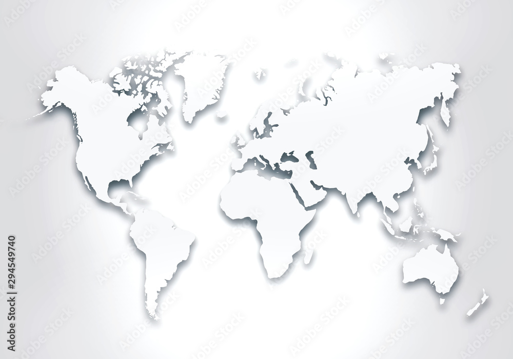 Fototapeta World digital outlined map background