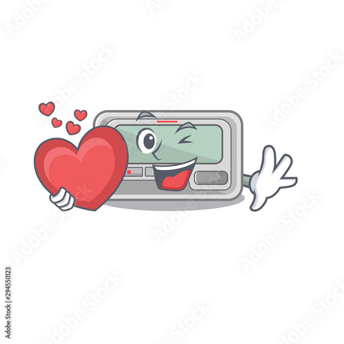 With heart toy pager in the character shape