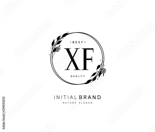 X F XF Beauty vector initial logo, handwriting logo of initial signature, wedding, fashion, jewerly, boutique, floral and botanical with creative template for any company or business.