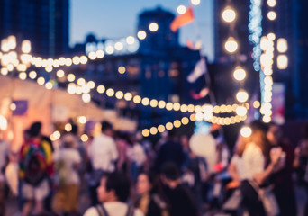 Outdoor Festival Event Party with Blur People Background