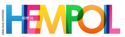 HEMP OIL colorful rainbow typography banner