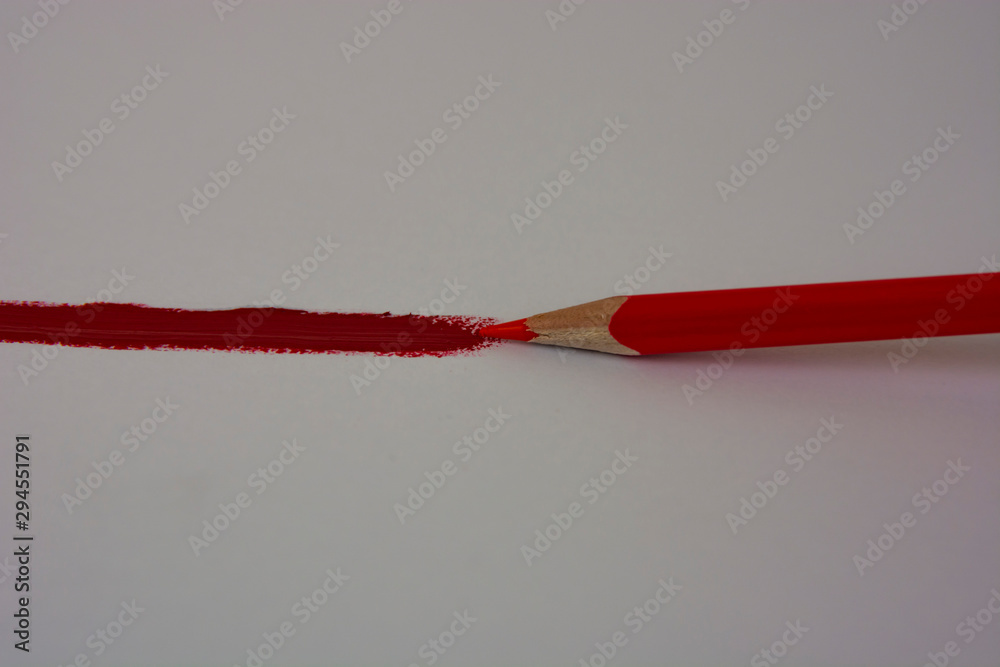 red pencil on white background red pencil on white background