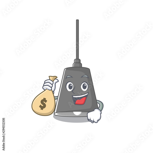 With money bag pendant lamp cartoon with mascot shape