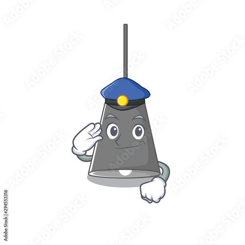 Police pendant lamp cartoon with mascot shape