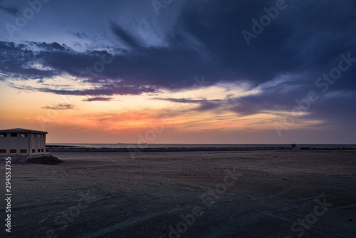 Dramatic clouds -  Seashore sunset 