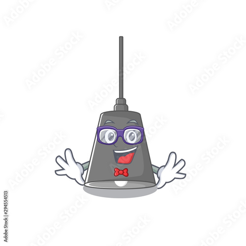 Geek pendant lamp stuck to cartoon wall