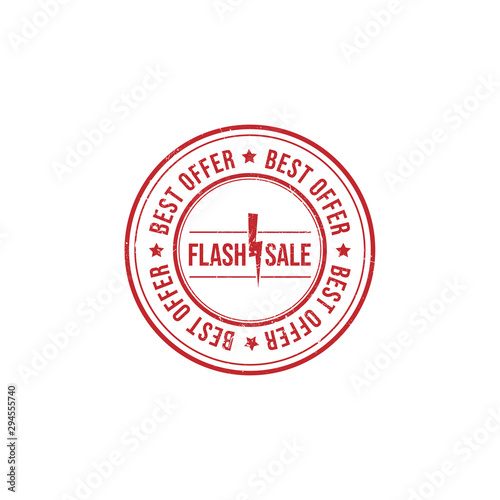 Flash sale grunge rubber stamp. Business concept sale discount stamp pictogram