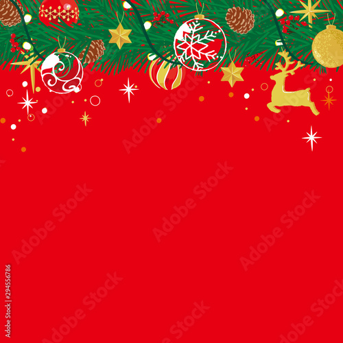 クリスマスリース　背景イラスト