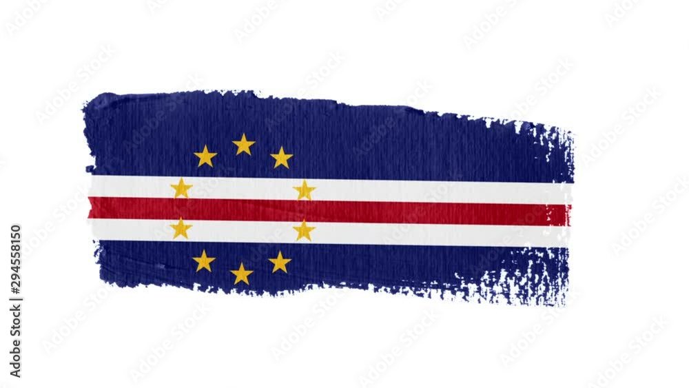 Cape Verde flag painted with a brush stroke
